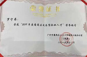 华体会体育（中国）HTH·官方网站集团CEO罗宁弟荣膺番禺区杰出产业人才奖
